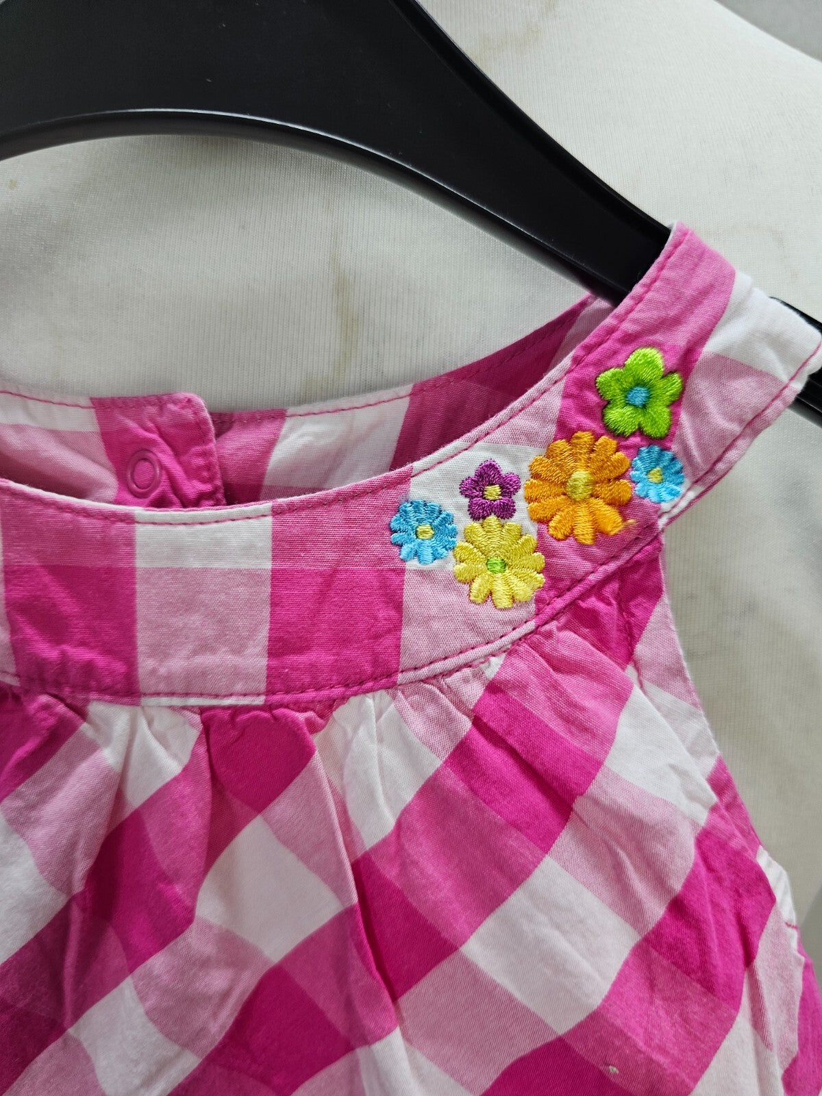 EK4598 Mädchen Bodykleid von Carter´s, pink/weiß kariert, Gr. 24M2