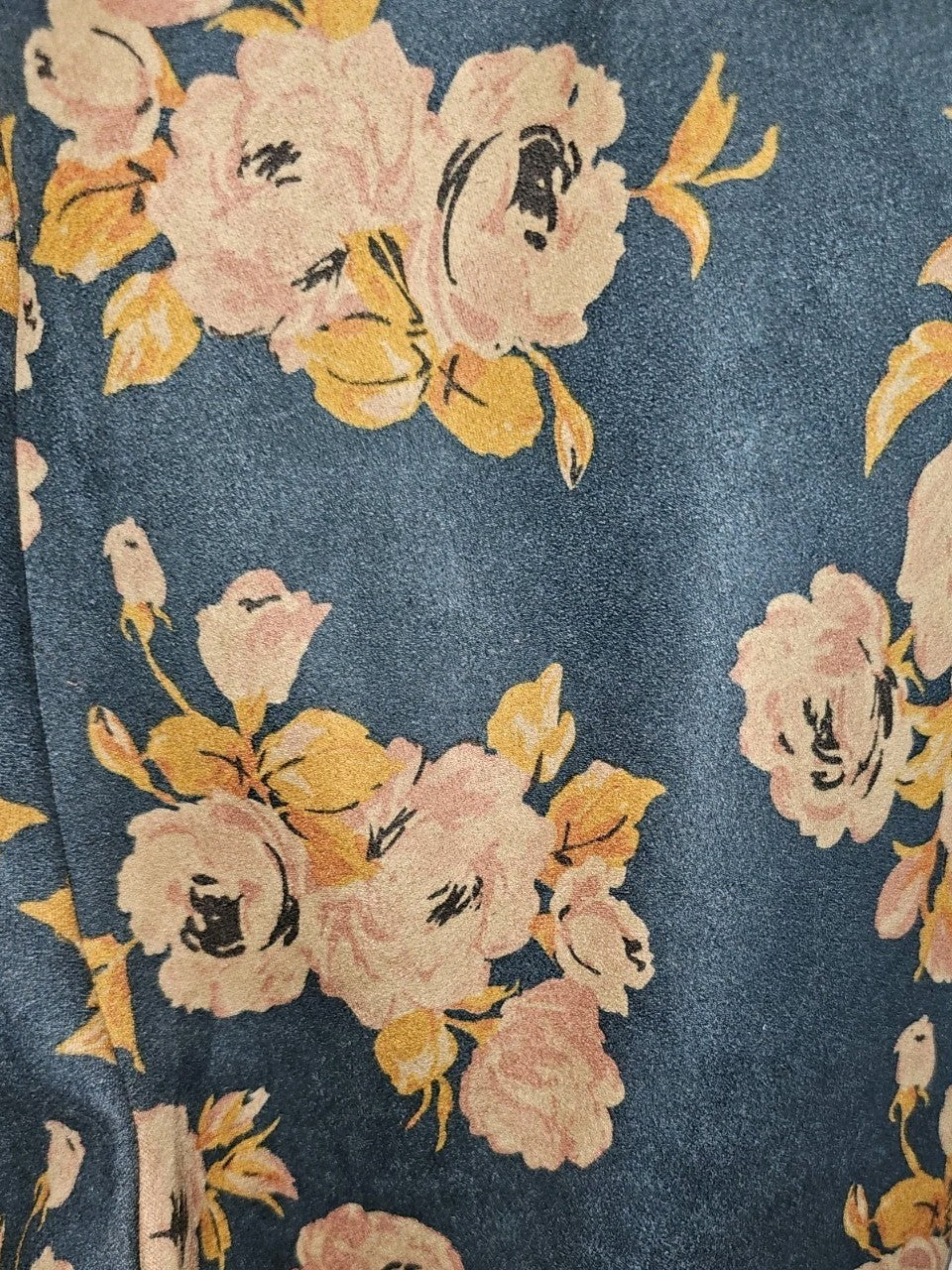 EK9928 Damen Leggins von Cest Paris, blau mit Blumenmuster, Gr.363