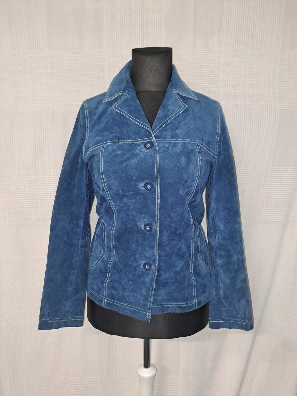 EK2205 Damen Lederjacke von Helena Vera, blau, Gr.380