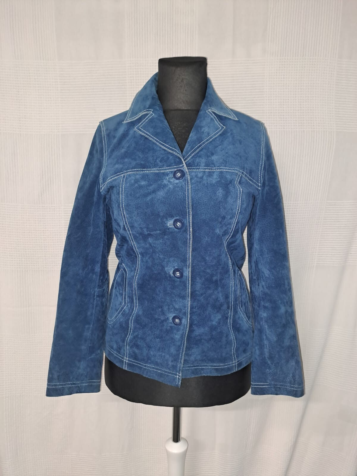 EK2205 Damen Lederjacke von Helena Vera, blau, Gr.380