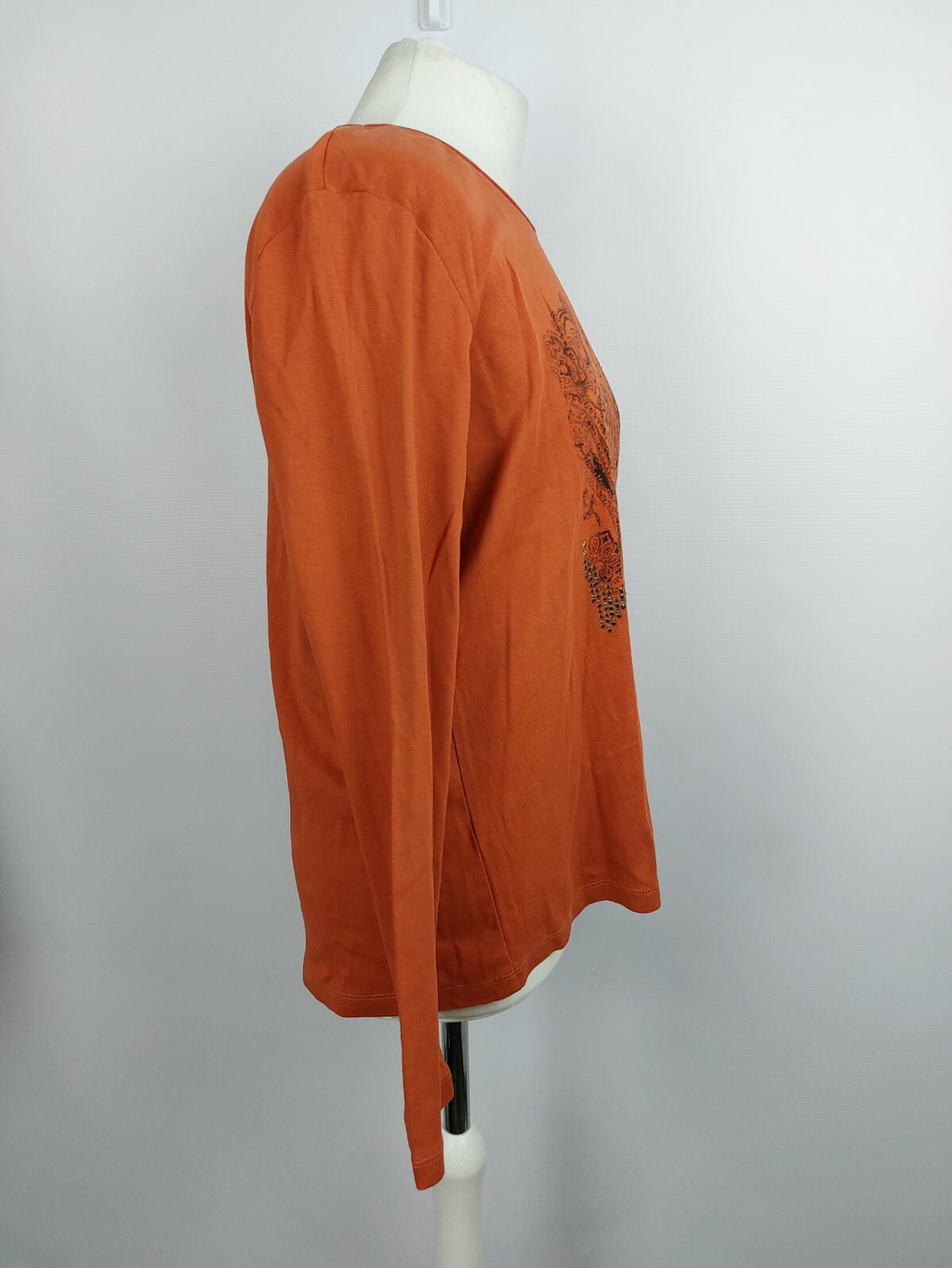 EK136 Orangenes Langarmshirt von Olsen, Gr. L4