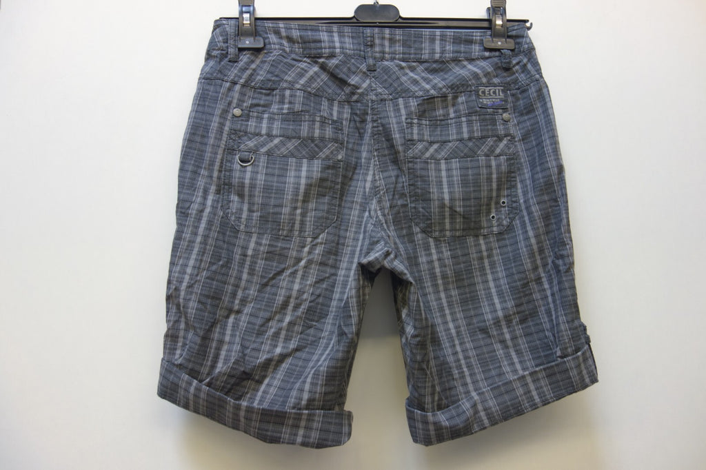 EK0400 Damen Shorts von Cecil, grau, kariert, Gr. 284