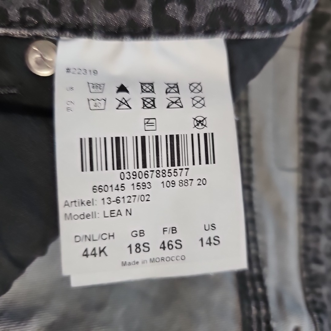 EK7984 Damen Jeans von Brax, grau mit Leo Muster, Gr.445