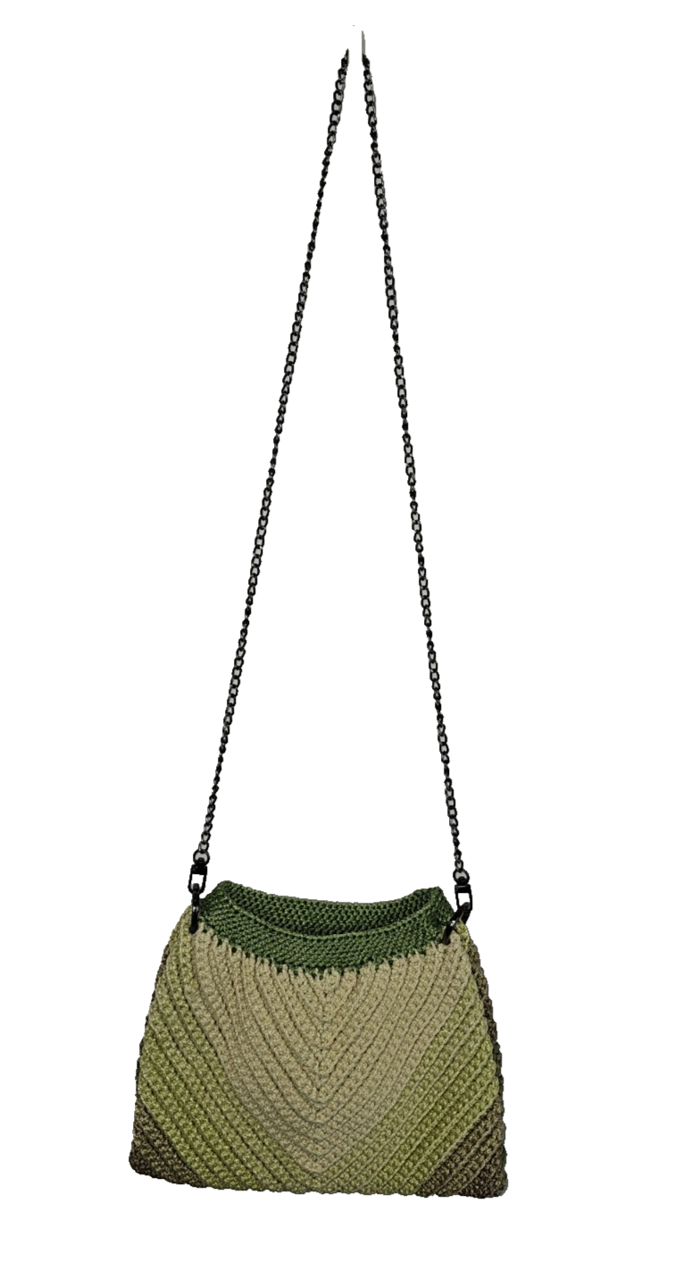 EK7848 Damen Handtasche Selbstgemacht,  Beige/ Grün0