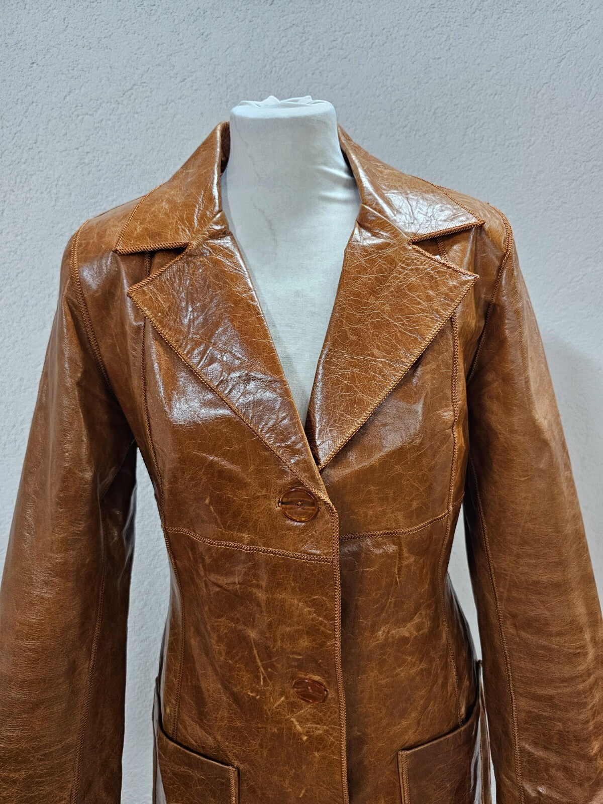 EK6339 Damen Lederjacke von Sevilla, braun, gr. XS1