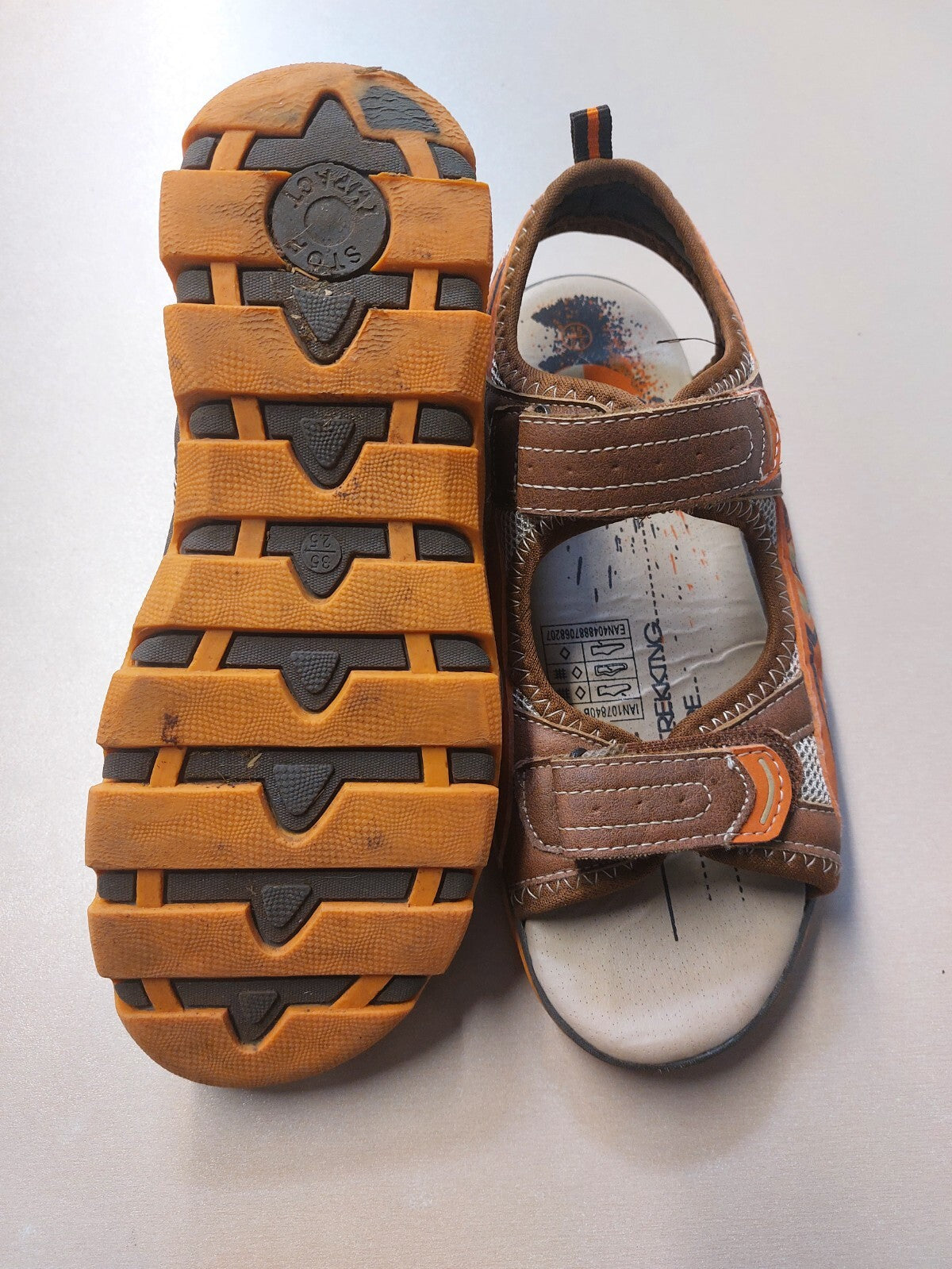 ES0175 Kinder Sandalen von Trekking, braun-orange, 352
