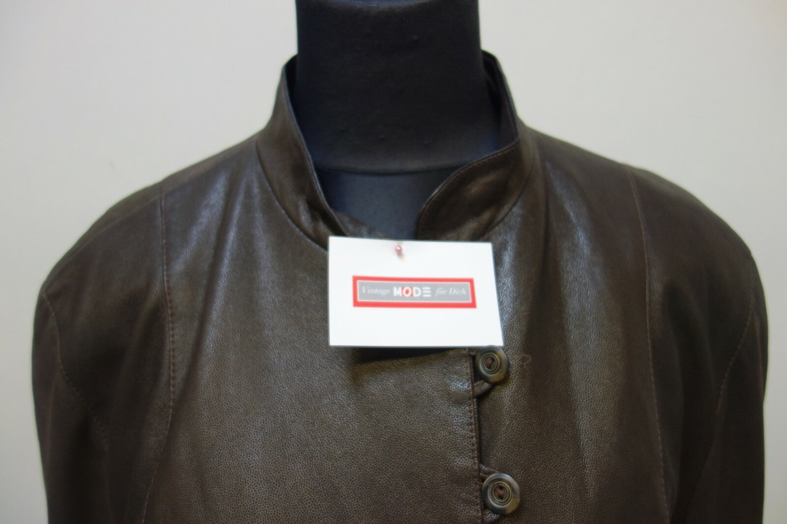 EK0848 Leder Jacke in braun, GR 461