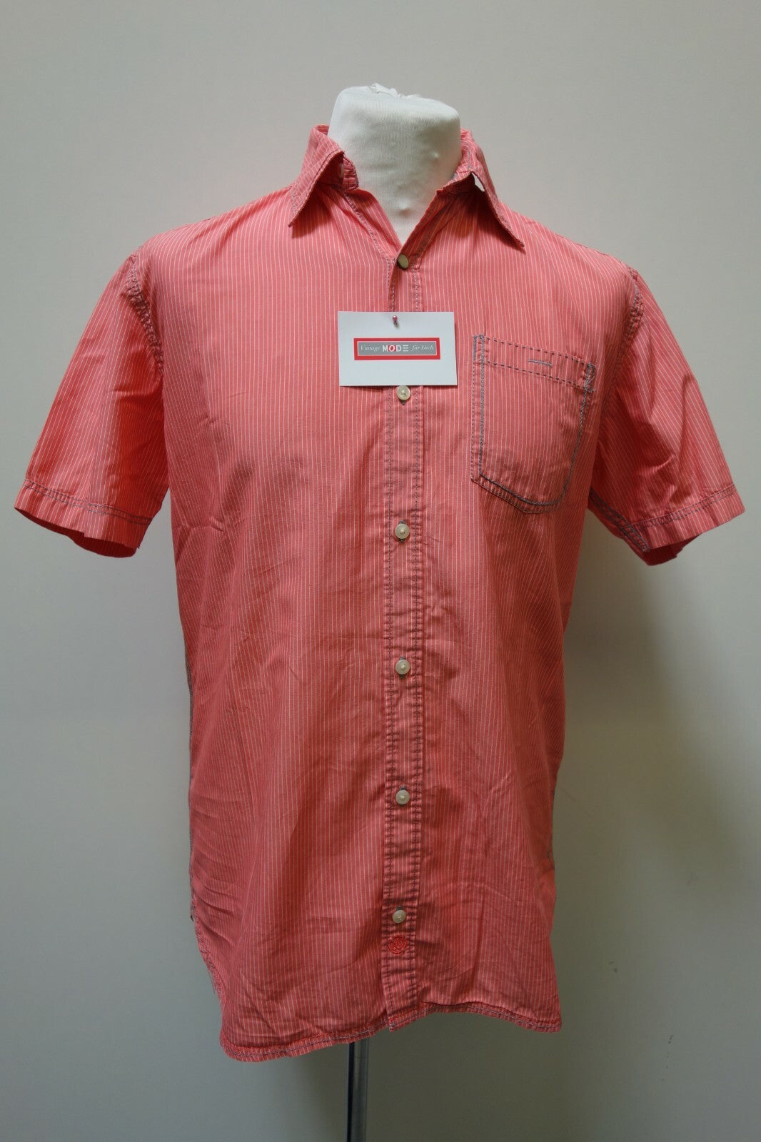 EK0670 Herren Hemd von s.Oliver, rosa, gestreift, S0