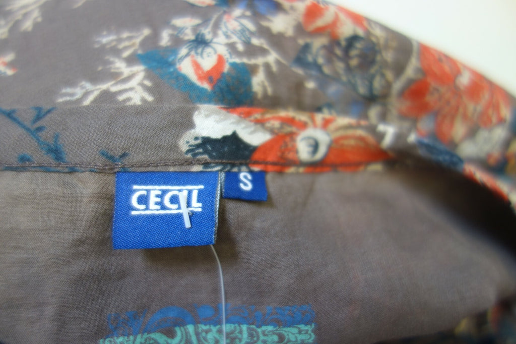 EK0569 Damen Bluse von Cecil, braun mit Blumen, S4