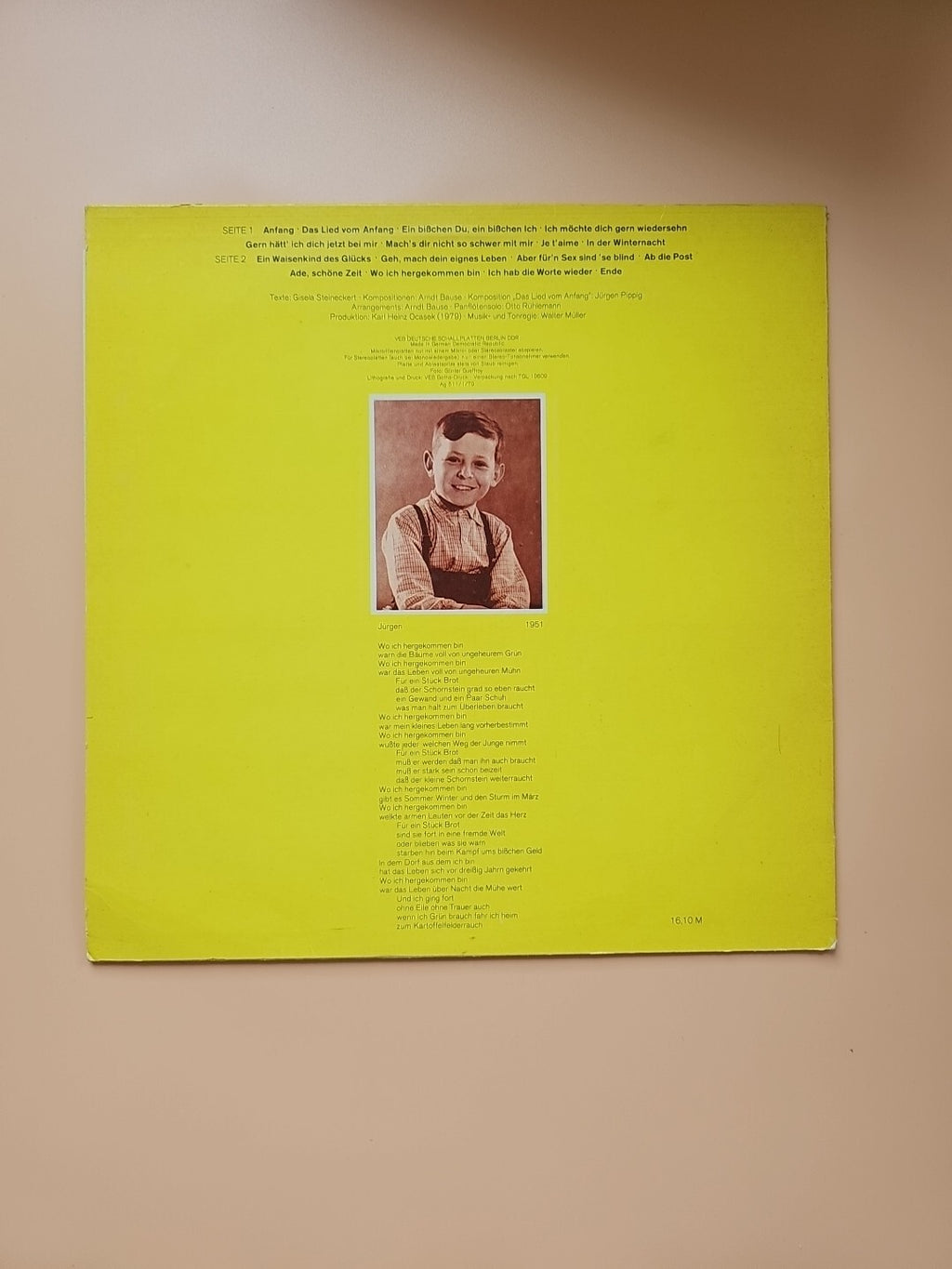 JÜRGEN WALTER Ein Bißchen Du Ein Bißchen Ich,AMIGA Schallplatte 1979,     2681
