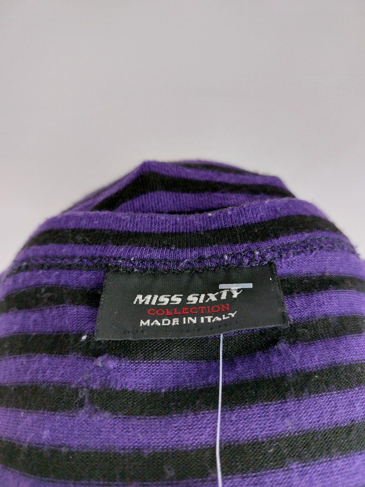 EK4928 Damen Langarmshirt von Miss Sixty, Lila/schwarz, Gr. 36/385