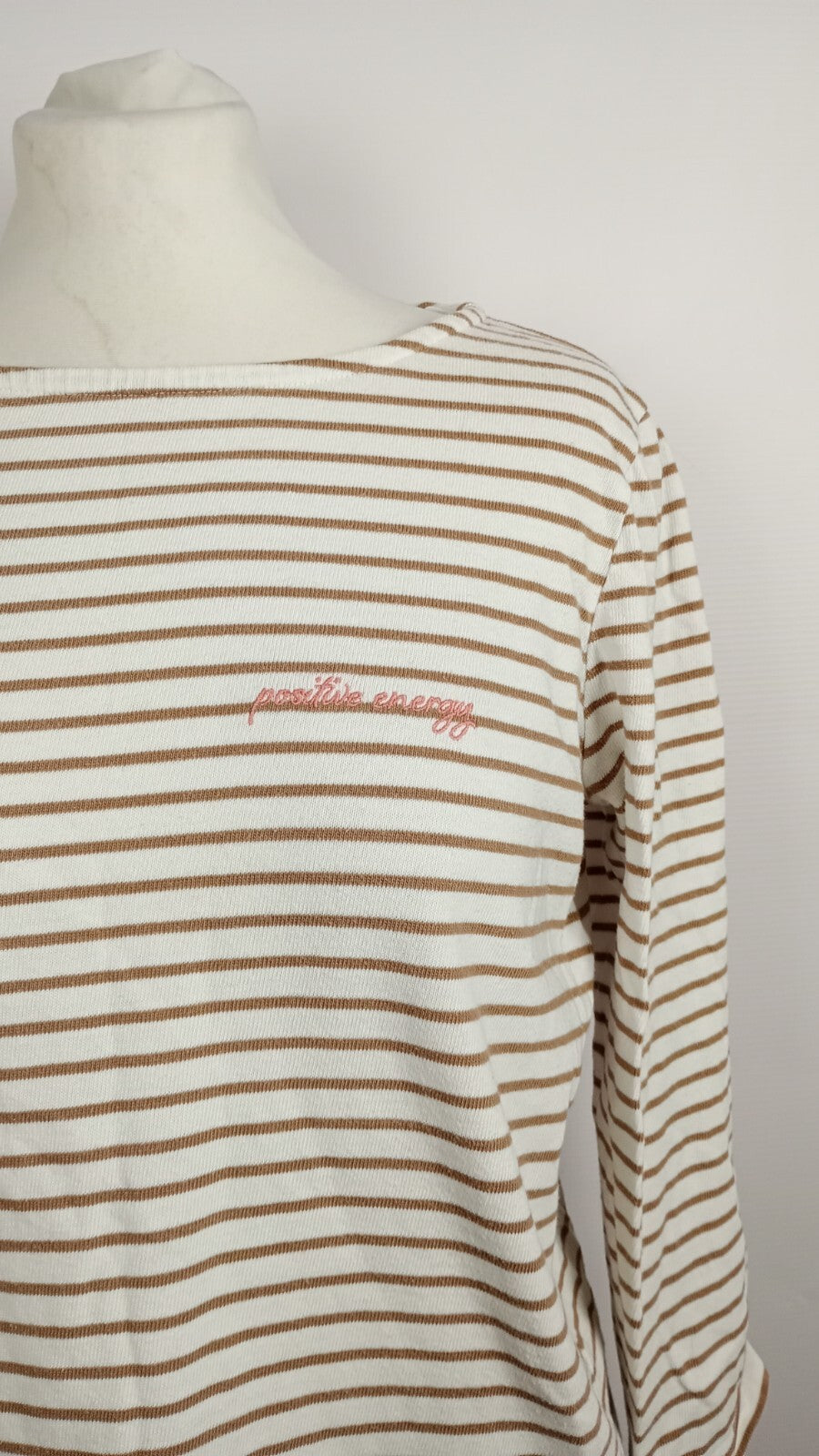 EK5205 Damen Shirt von Tom Tailor, weiß-braun, Gr.L1