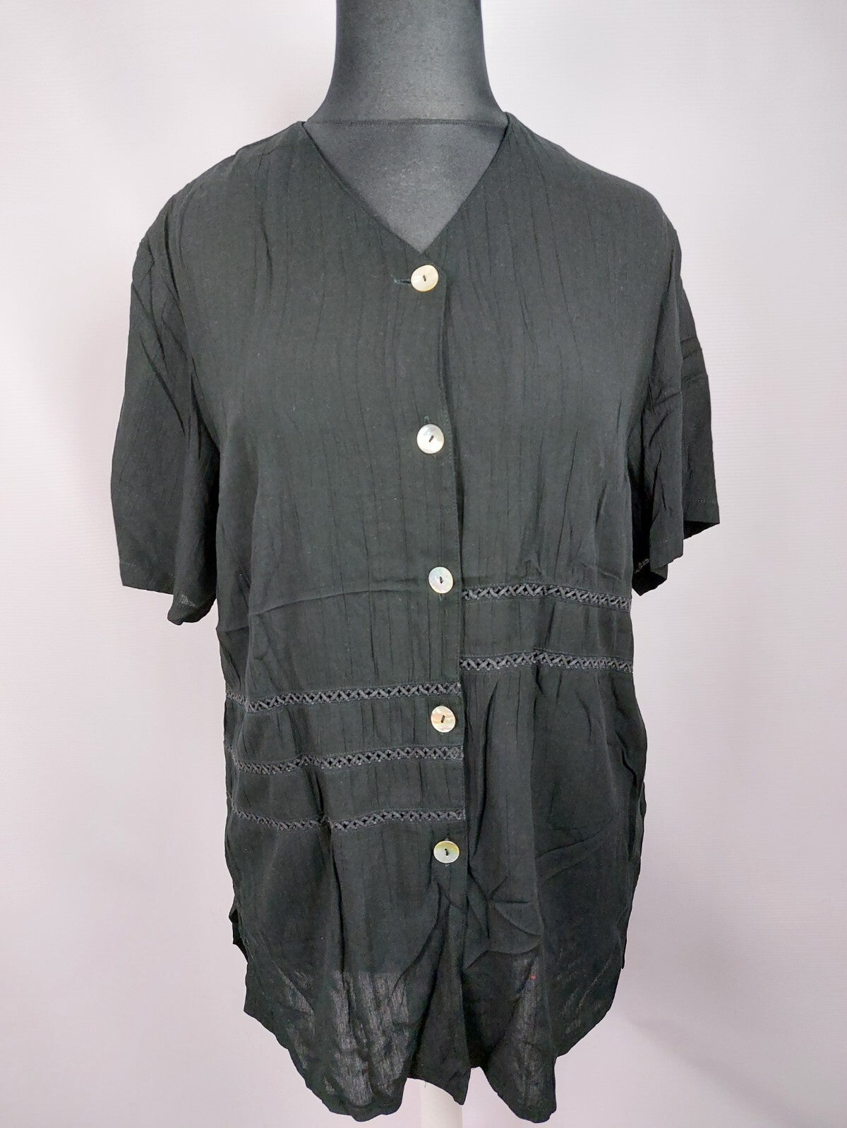 EK4104 Damen Bluse von meine Größe, schwarz, Gr. 460