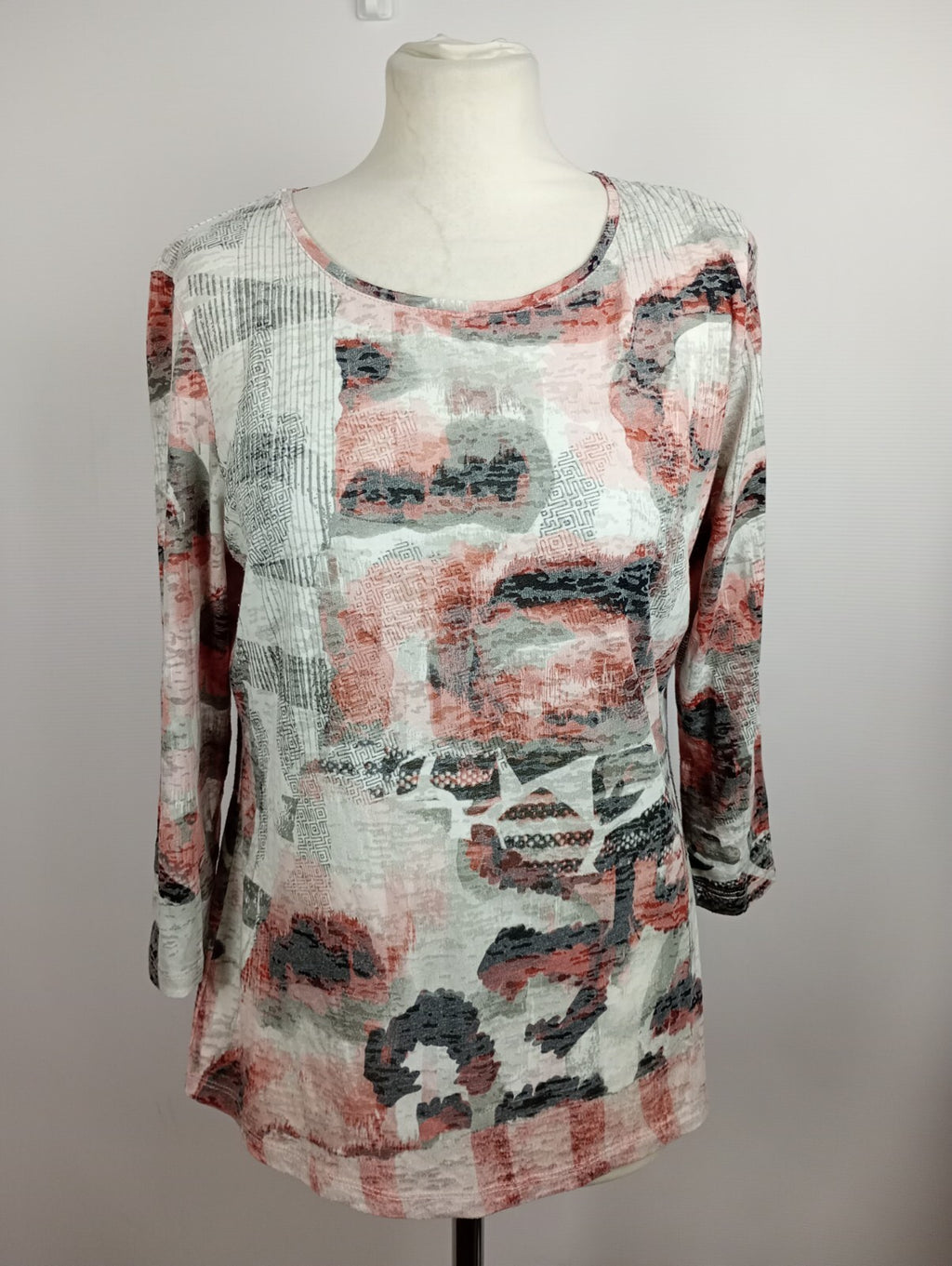 EK5128 Damen Shirt von Gerry Weber, weiß/grau/rosa, Gr. 400