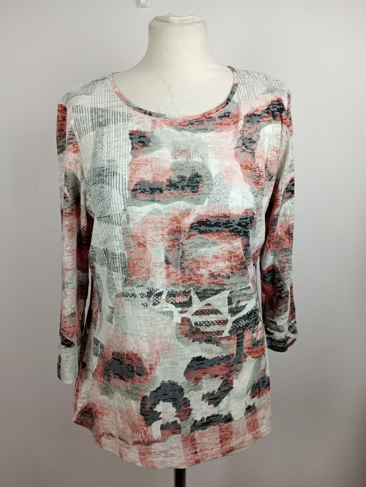 EK5128 Damen Shirt von Gerry Weber, weiß/grau/rosa, Gr. 400