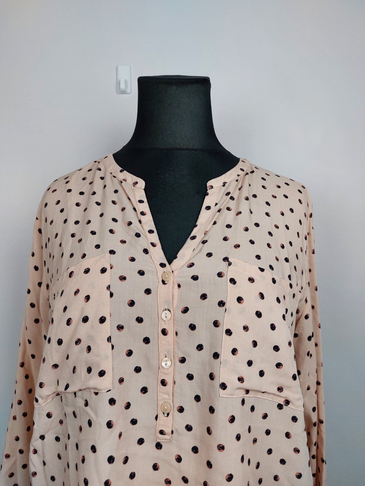 EK4804 Damen Bluse von Tom Tailor, rosa, gepunktet, Gr. 441