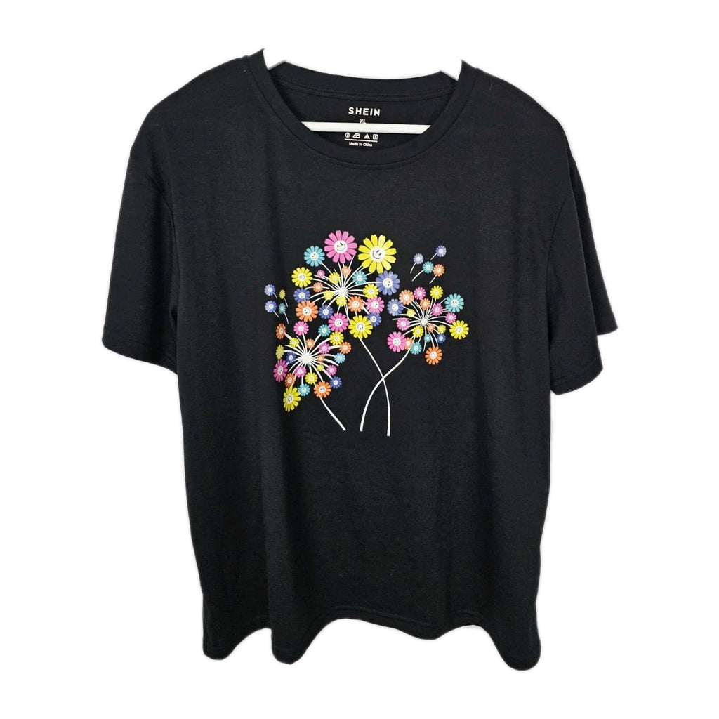 EK7550 Damen T-Shirt von Shein, Schwarz, Gr.XL0