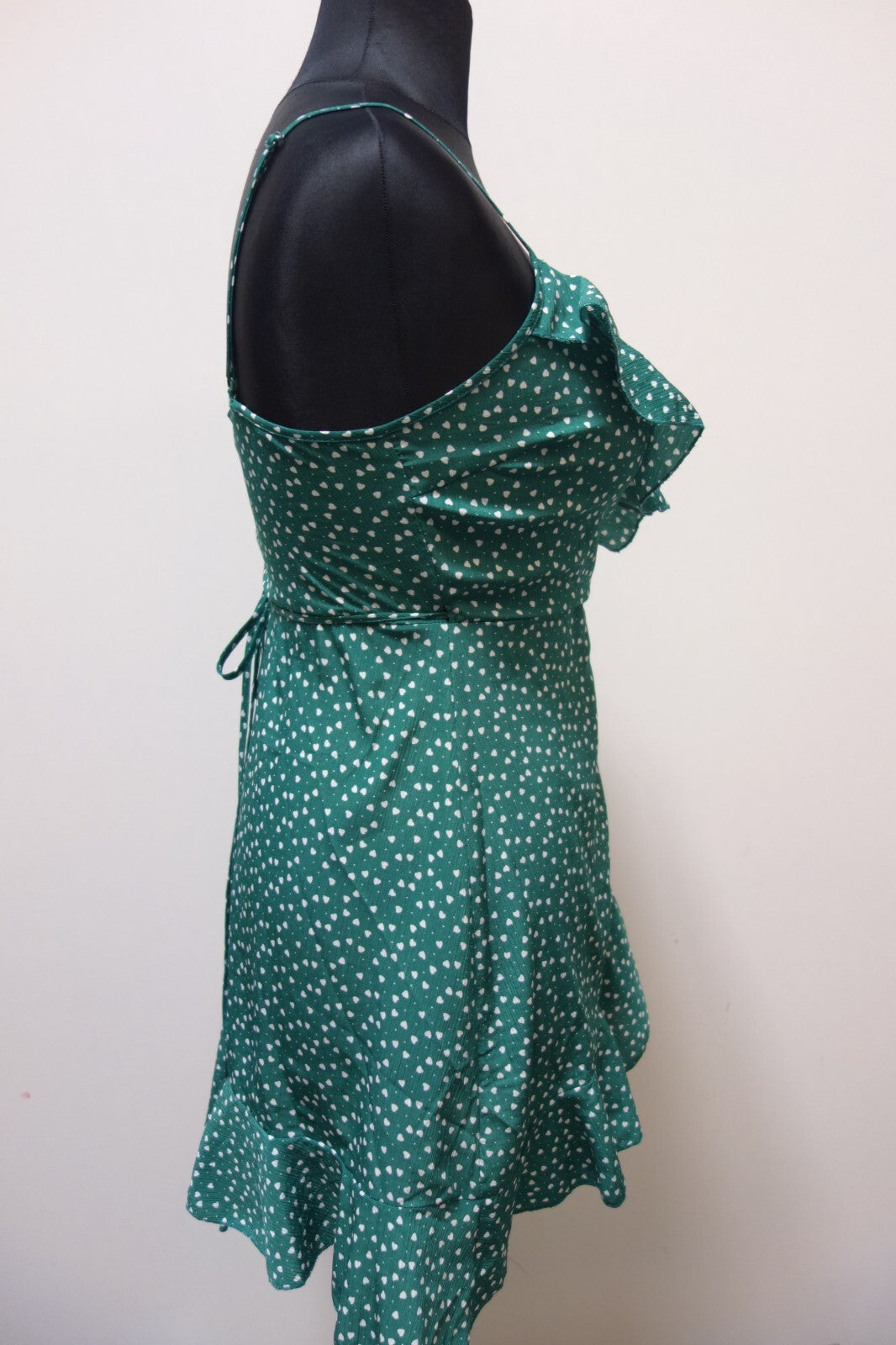 EK2275 Damen Kleid von SheIn, grün mit Herzchen, Gr. S3