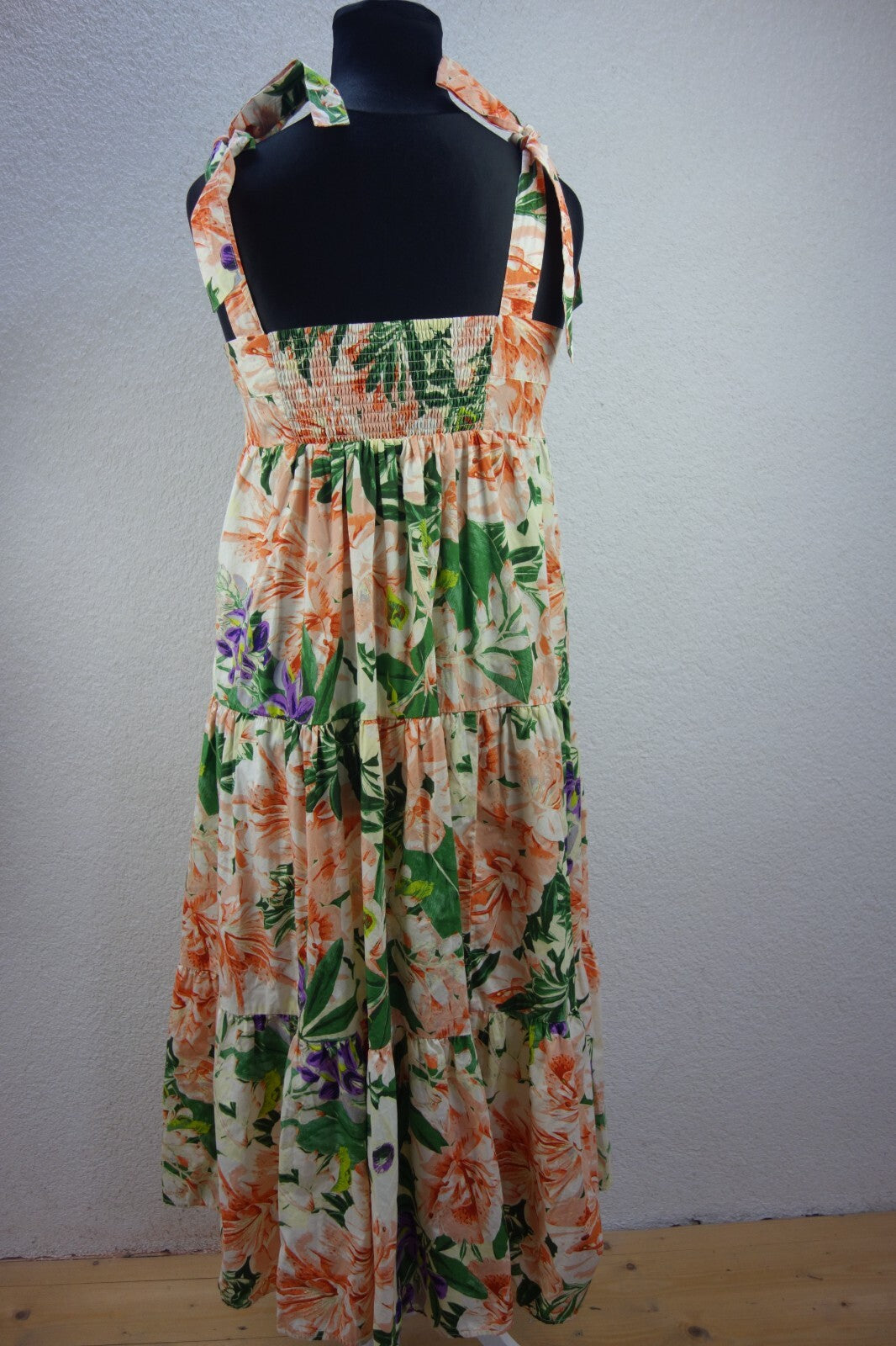 EK4156 Damen Kleid von H&M, mehrfarbig mit Blumen, Gr. L4