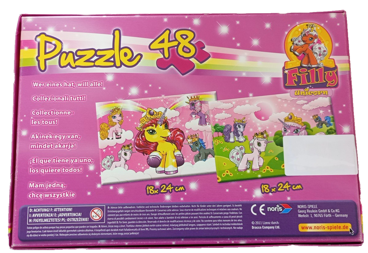 EB3582 Puzzle Filly Unicorn Pony  m Eionhorn Pferde 48 Teile noris2