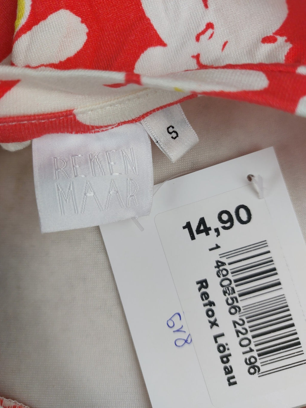 EK0819 Damen T-Shirt von Reken Maar, rot-weiß, Gr.S4