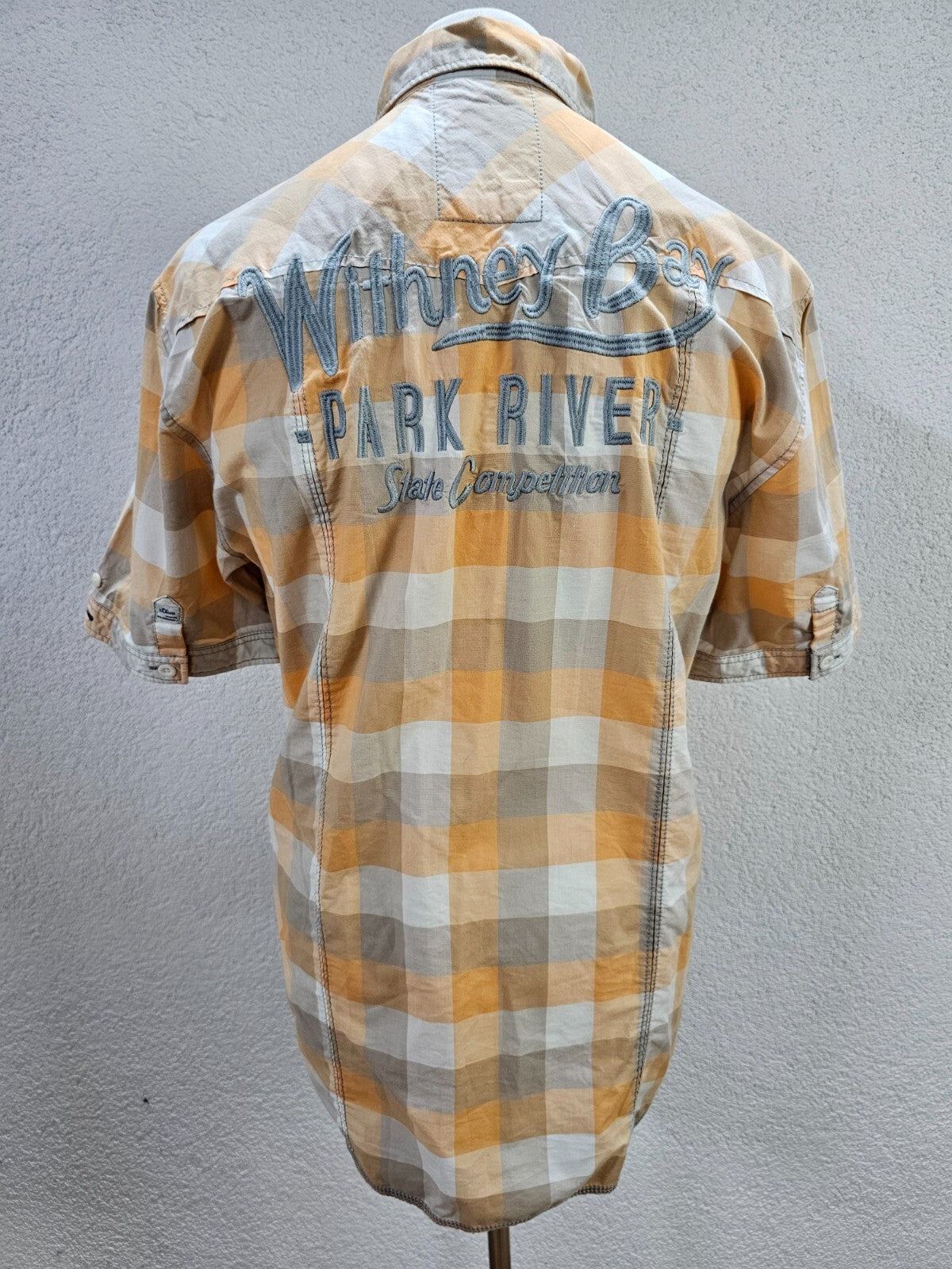 EK5799 Herren Hemd von s.Oliver, orange/beige kariert, gr. L6