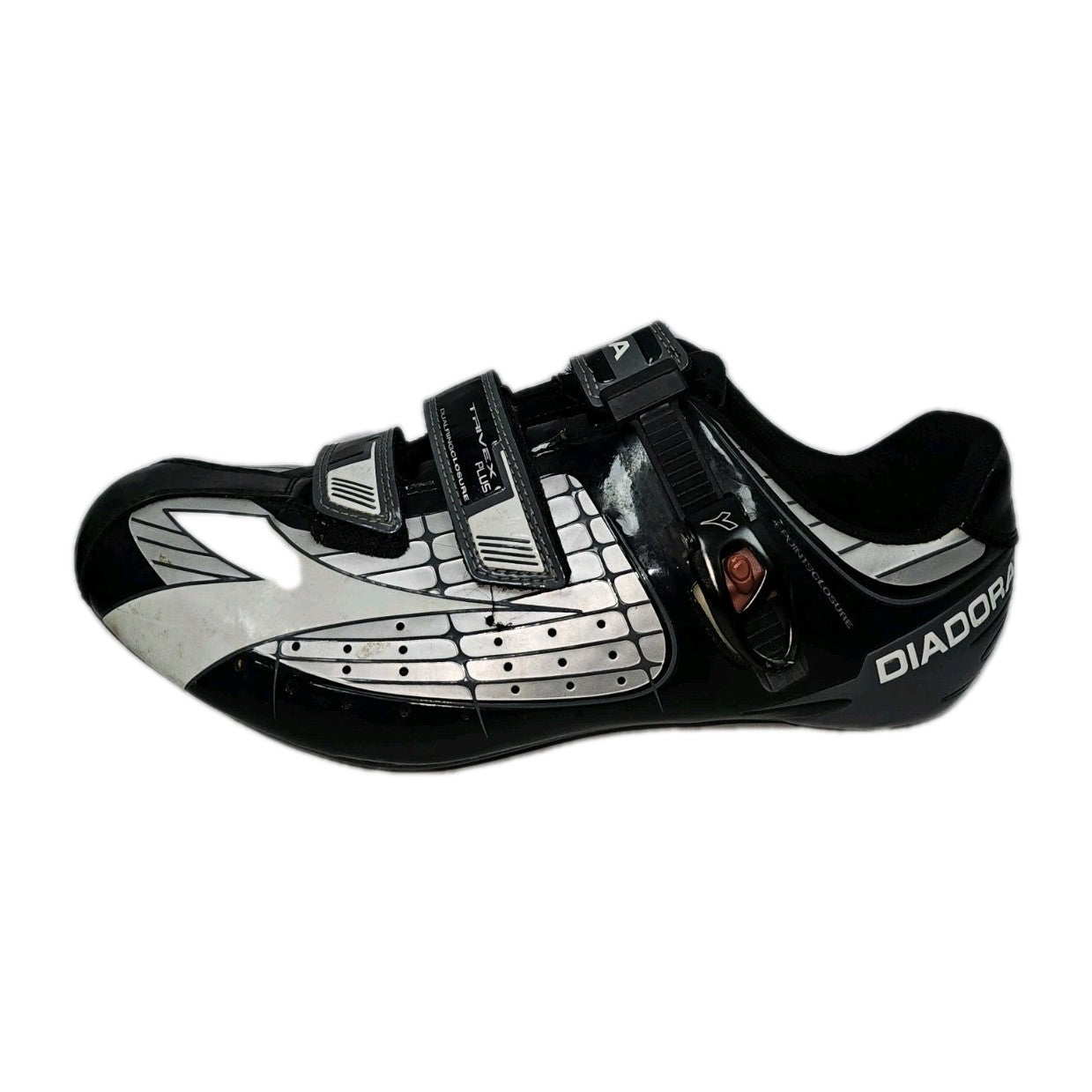 ES869 Herren Rennradschuhe von Diadora, Schwarz-Weiß, Gr. 452