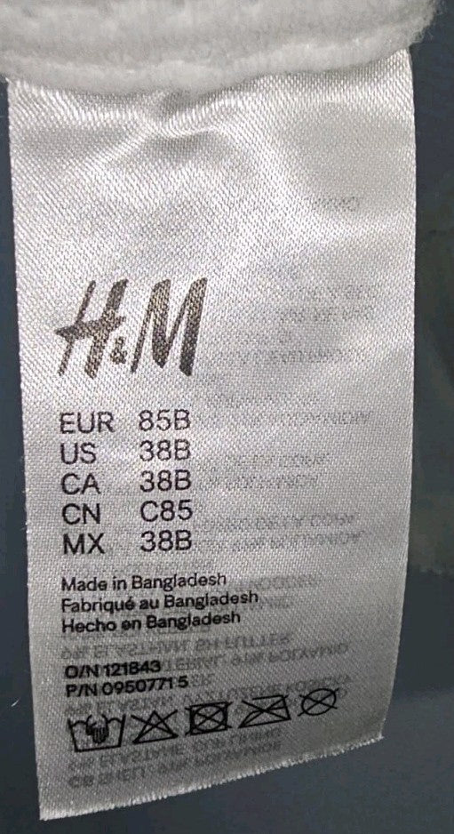 EK9725 Damen BH von H&M, Weiß, Gr. 85B4