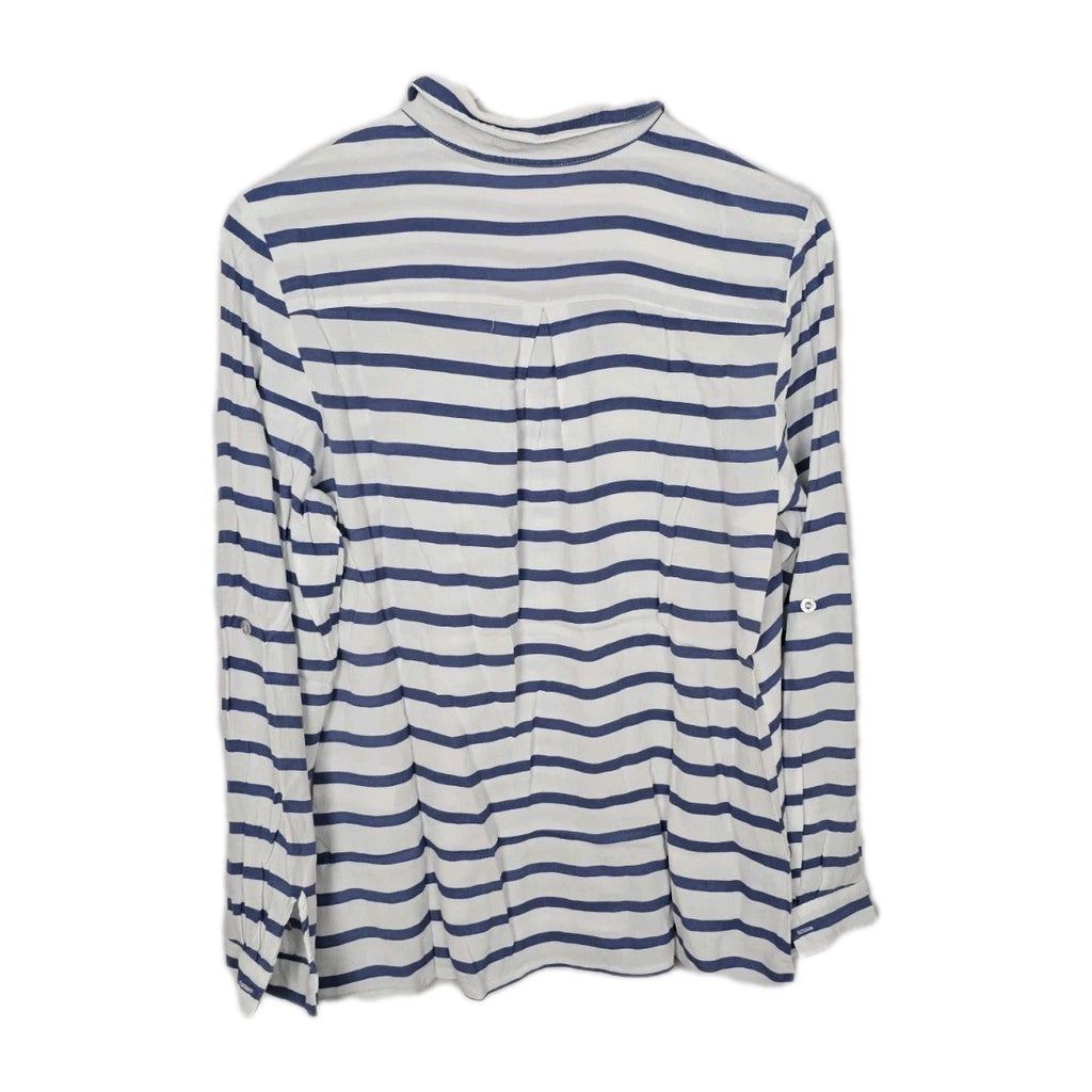 EK8756 Damen Bluse von Création, Blau/Weiß, Gr. 404