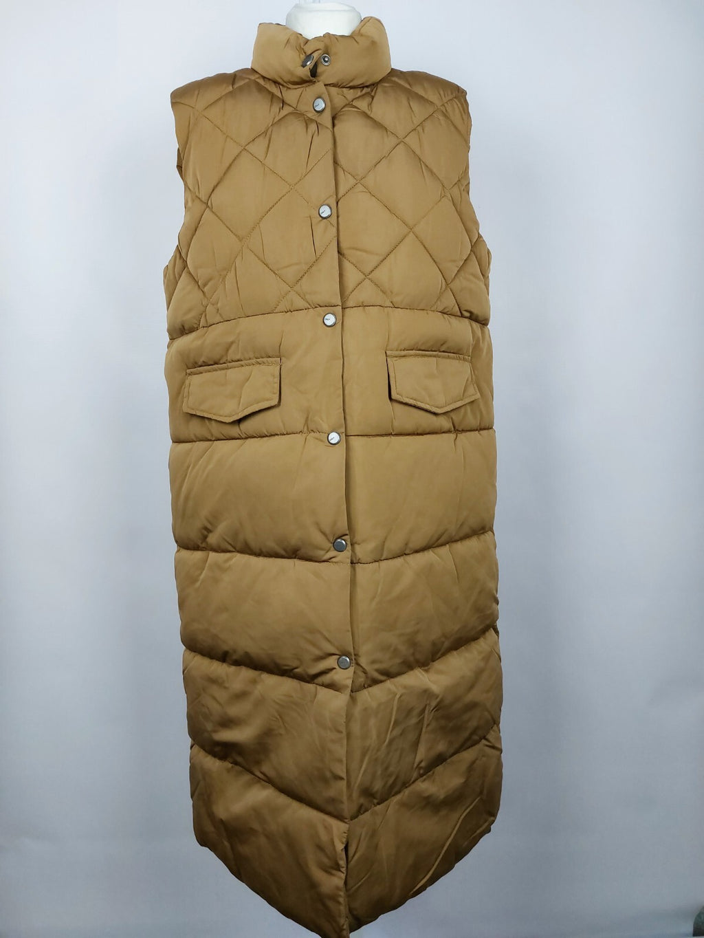 EK4316 Damen long Weste von Only, hellbraun, Gr. L ONLSTACY QUILTED WAISTCOAT0