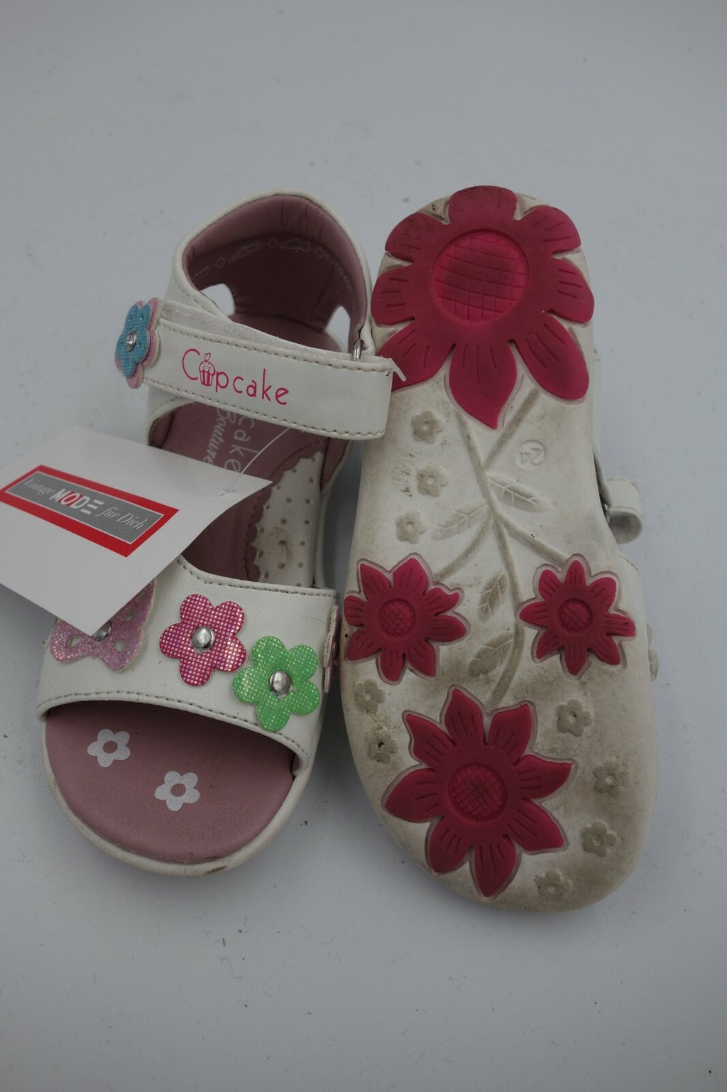 ES0189 Mädchen Sandalen von Cupcake, weiß-rosa, 244
