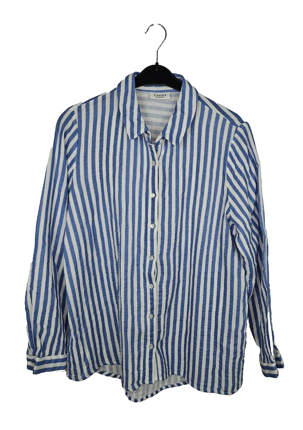 EK7861 Damen Bluse von Gina, Weiß/Blau, Gr. XL0