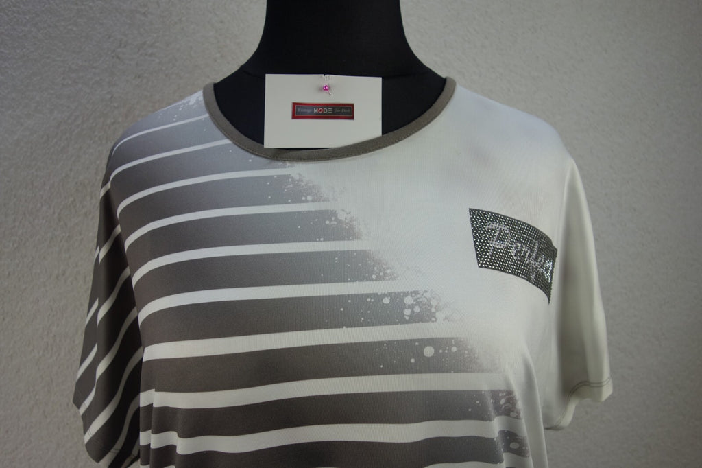 EK4089 Damen T-Shirt von Estefania, grau/weiß, Gr. 2XL1