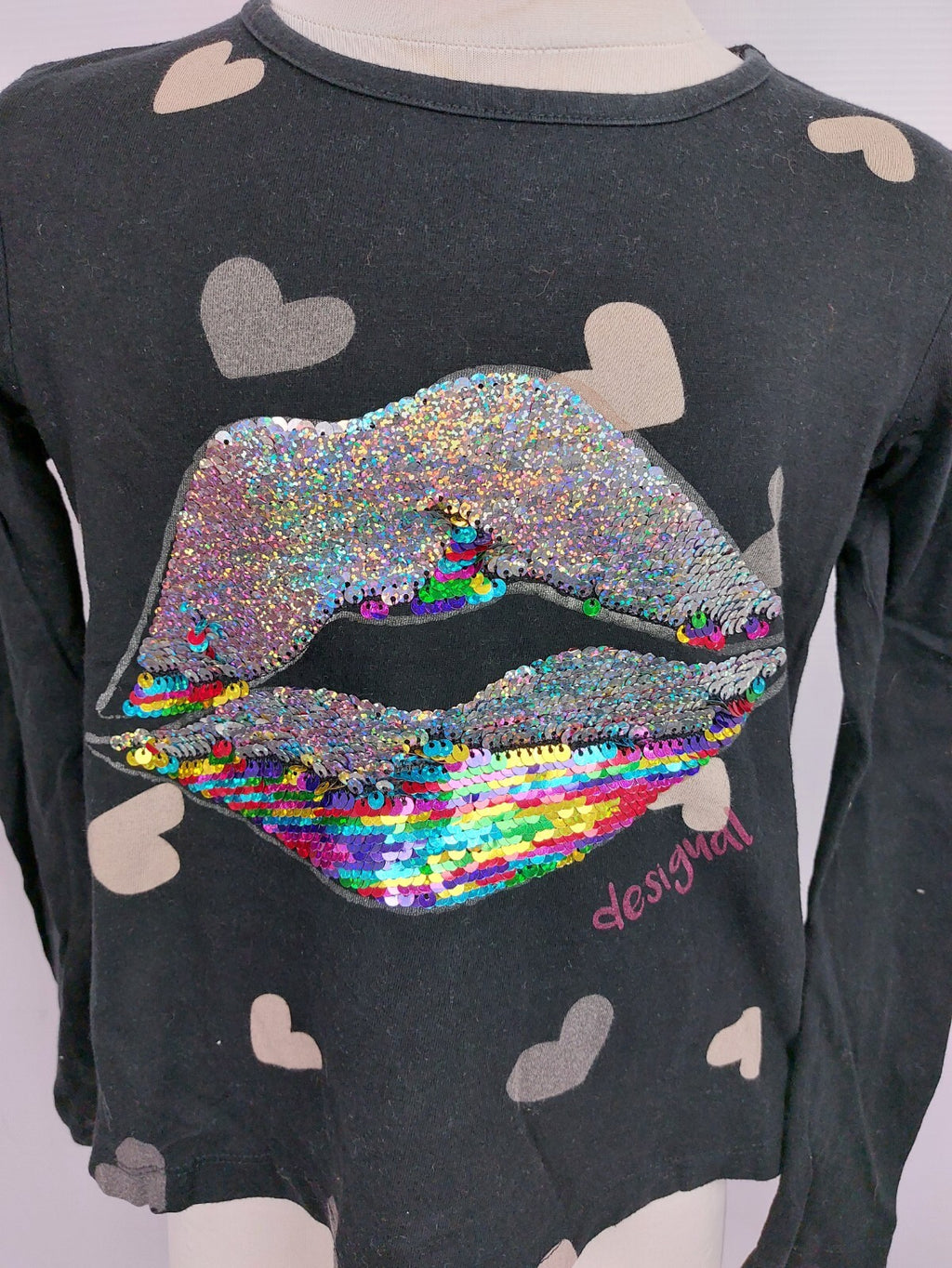 EK4401 Mädchen Langarmshirt von Desigual, schwarz, Gr. 110/1161