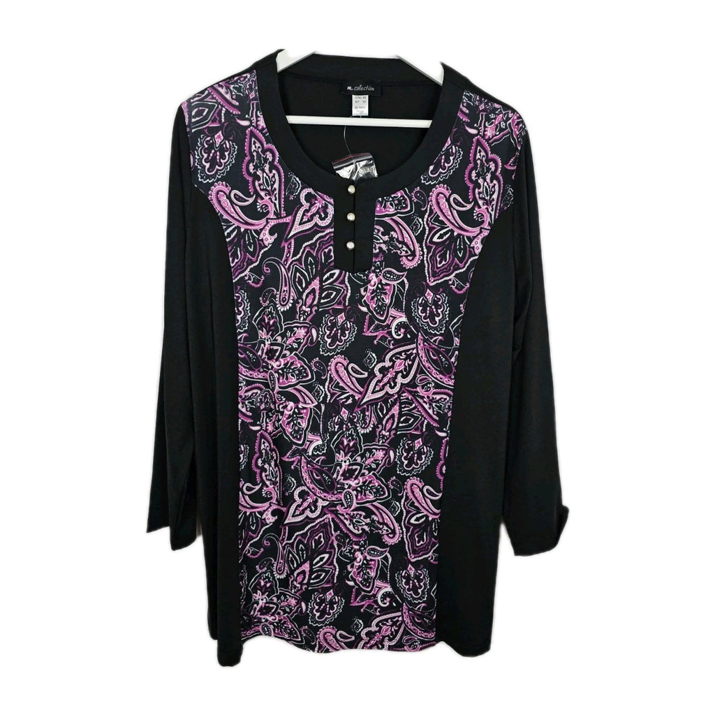 Eak9195 Damwn Bluse von M.collection, Schwarz, Gr. 480