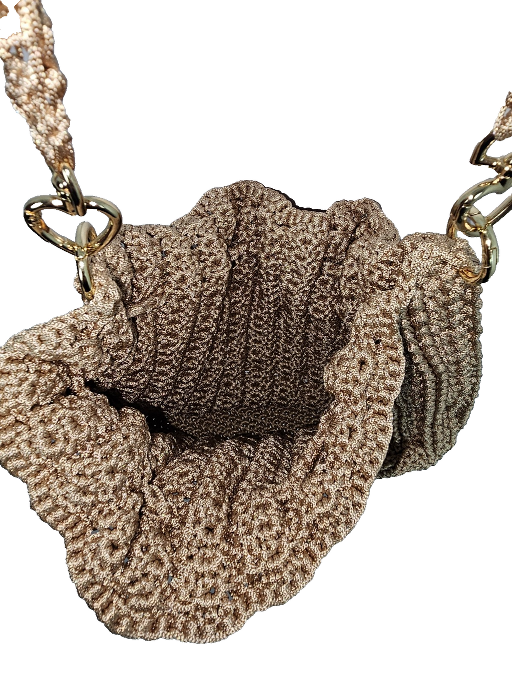 EK7847 Damen Handtasche Selbstgemacht,  Braun/gold3