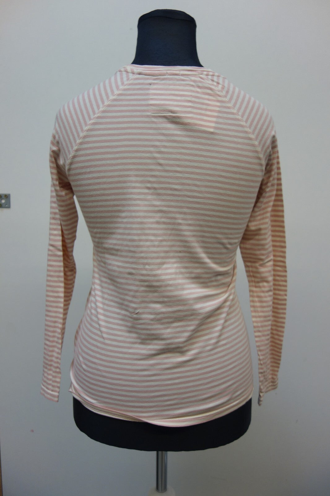 EK2414 Damen Oberteil von Superdry Größe M rosa, weiß gestreift3