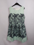 EK4645 Damen Kleid von Justyle, grün-weiß-schwarz, Gr.S0