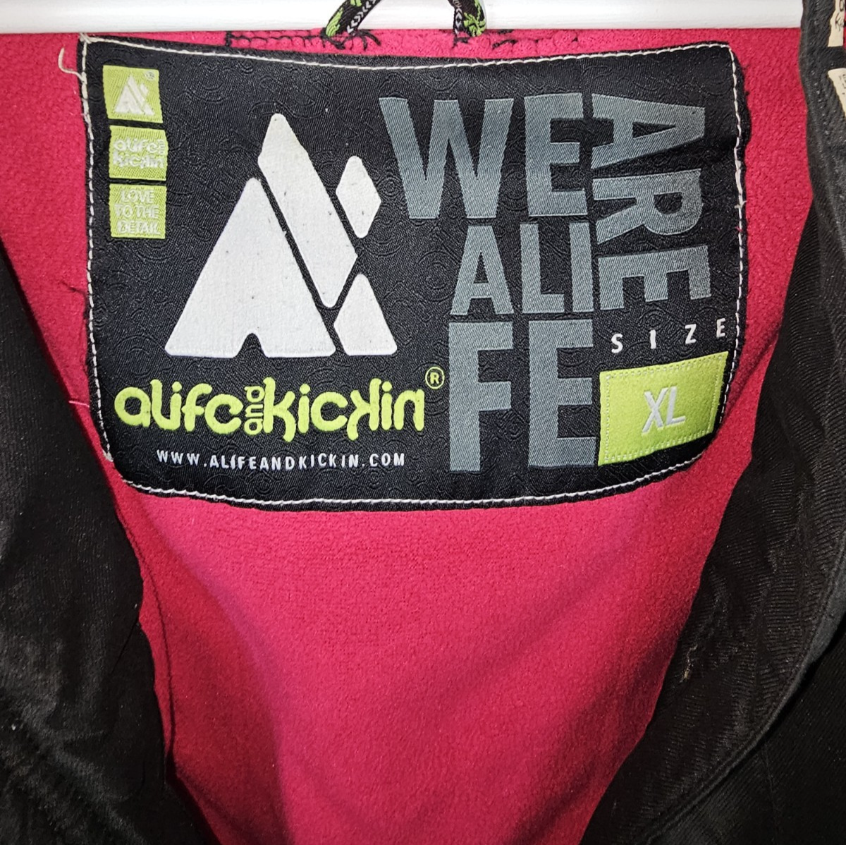 EK7244 Damen Anorak von Alife and Kickin, schwarz-pink, Gr.XL2