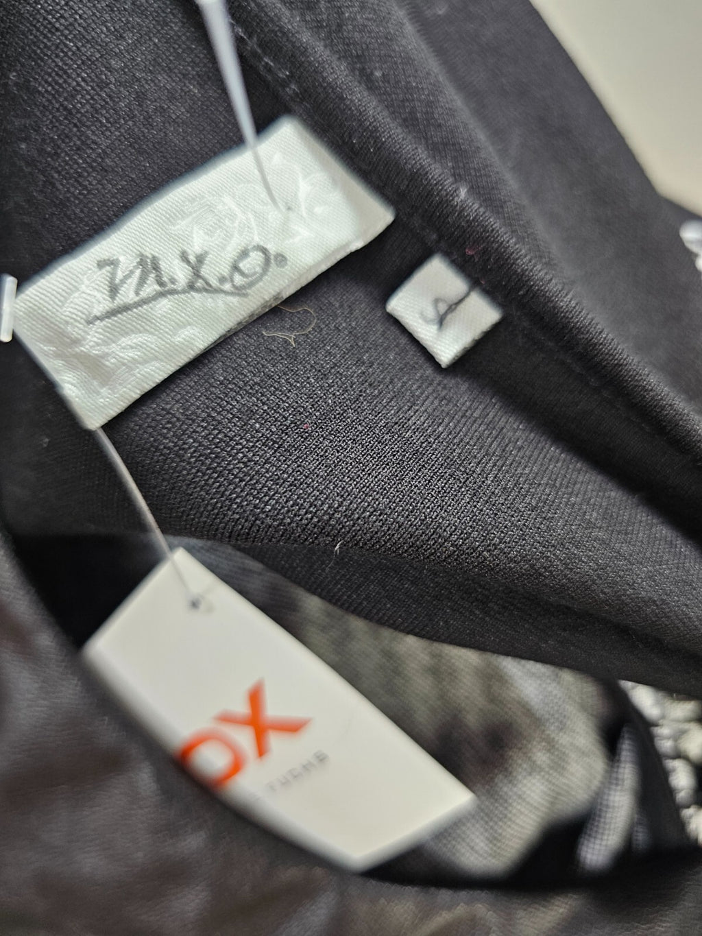 EK6067 Damen Kleid von MXO, schwarz/weiß/rot, Gr. S4
