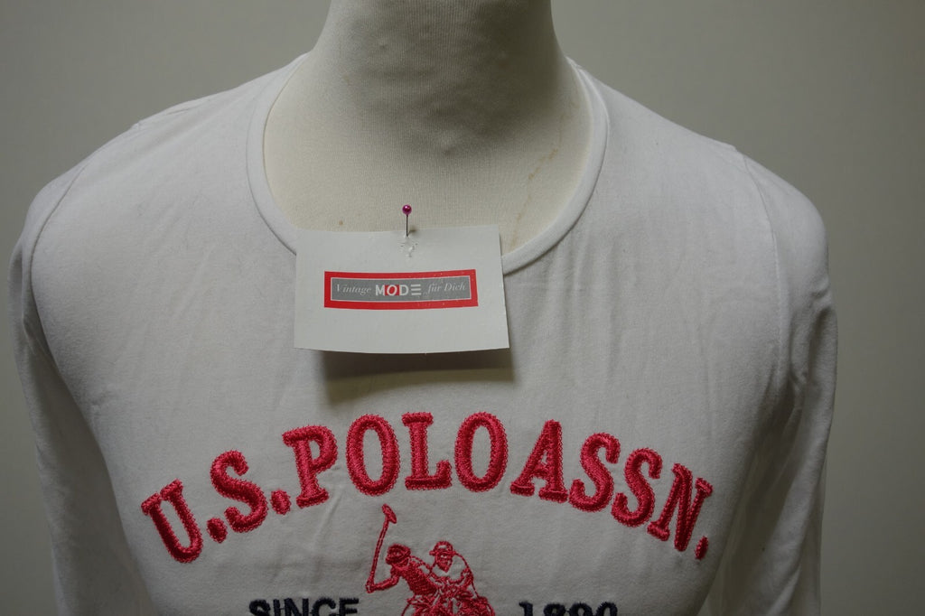 EK1161 Damen Langarmshirt von US Polo Assn. weiß, Gr. L1