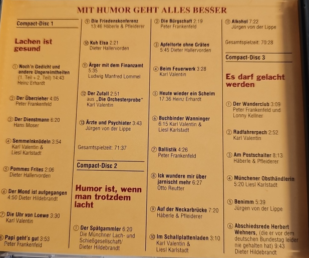 EB3096 Mit Humor geht alles besser, 5 CDs, die großen Stars der guten Laune6