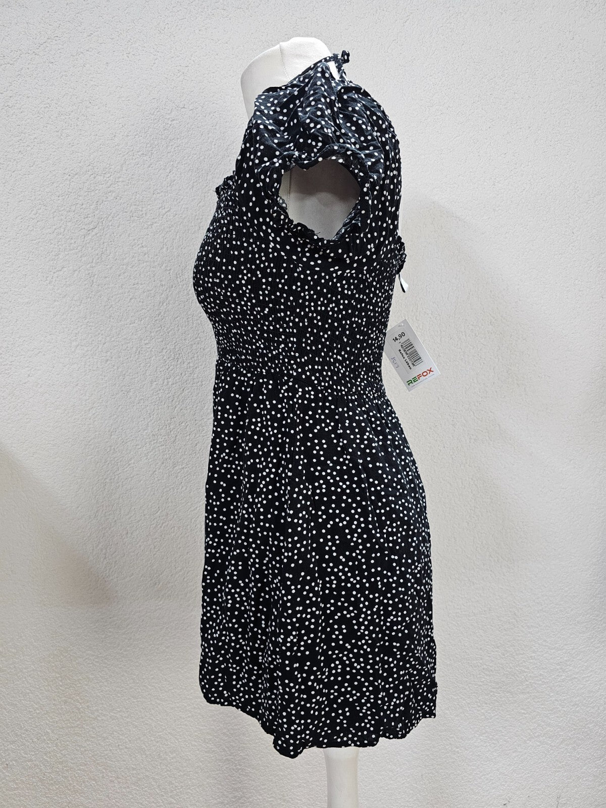 EK6198 Damen Jumpsuit von FB Sister, schwarz, weiß gepunktet, gr. S3