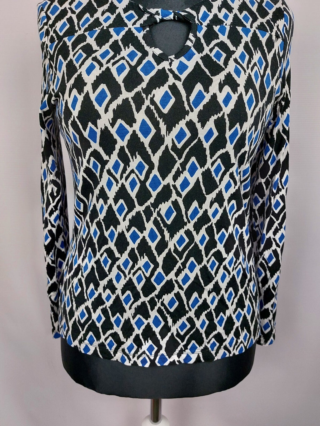 EK4746 Damen Langarmshirt von Mona, schwarz/weiß/blau, Gr. 402