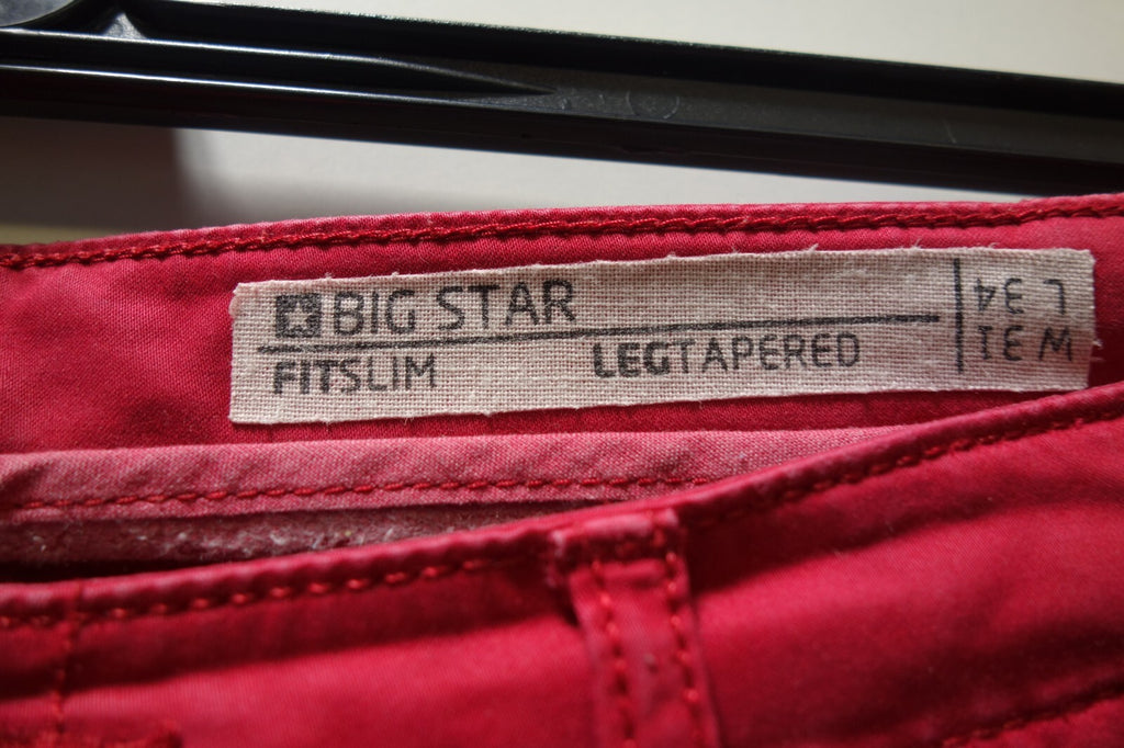 EK1178 Herren Hose von Big Star, rot, W31 L342
