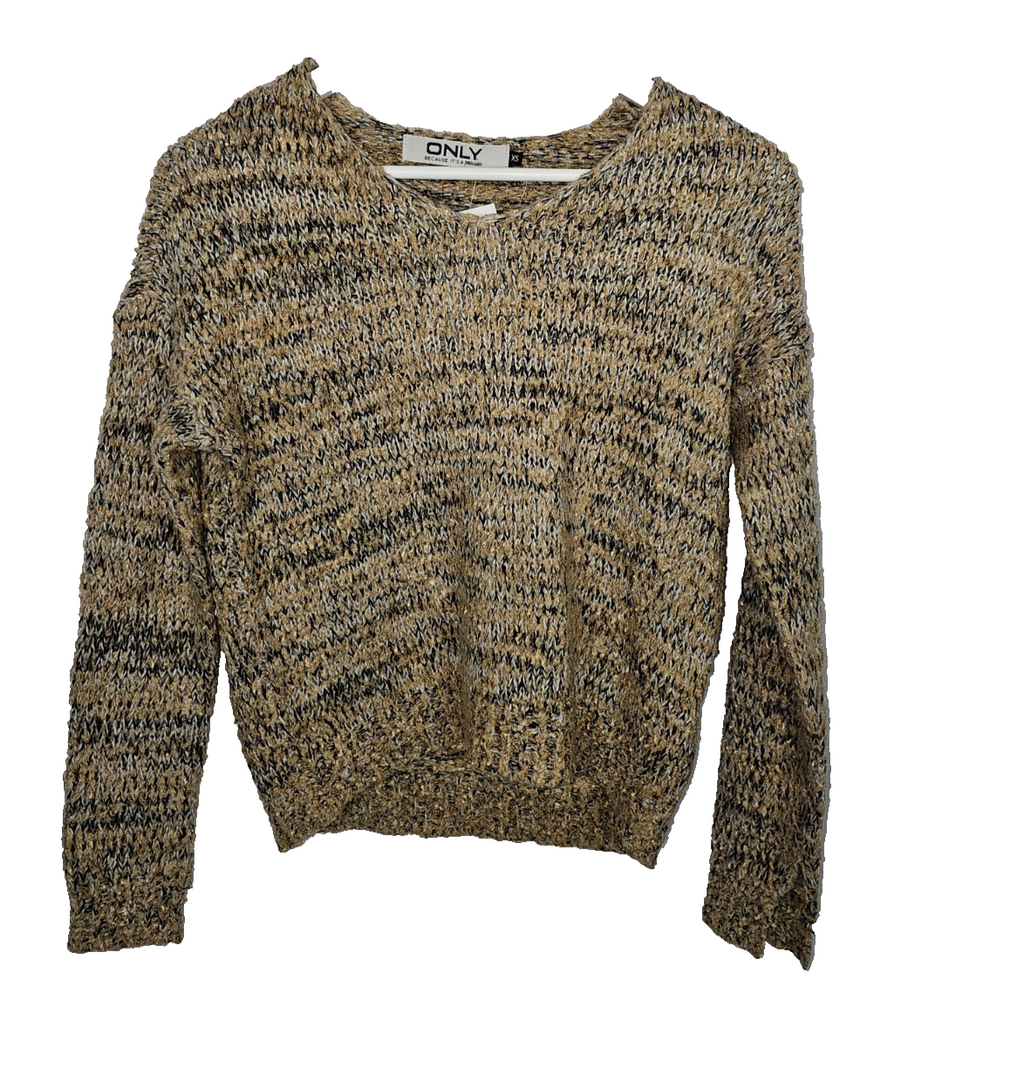 EK7580 Damen Pullover von Only, gold-schwarz-weiß, Gr.XS0