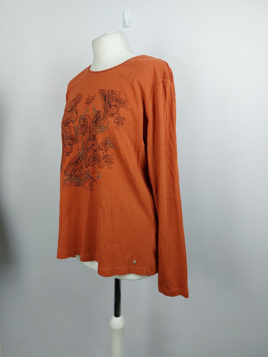 EK136 Orangenes Langarmshirt von Olsen, Gr. L2