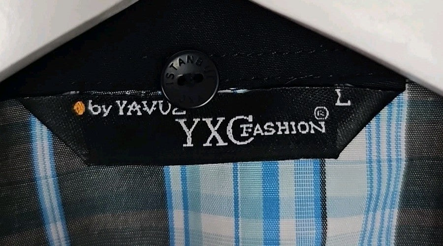 EK9109 Herren Hemd von YXC Fashion,  Gr.L, Blau Karriert1