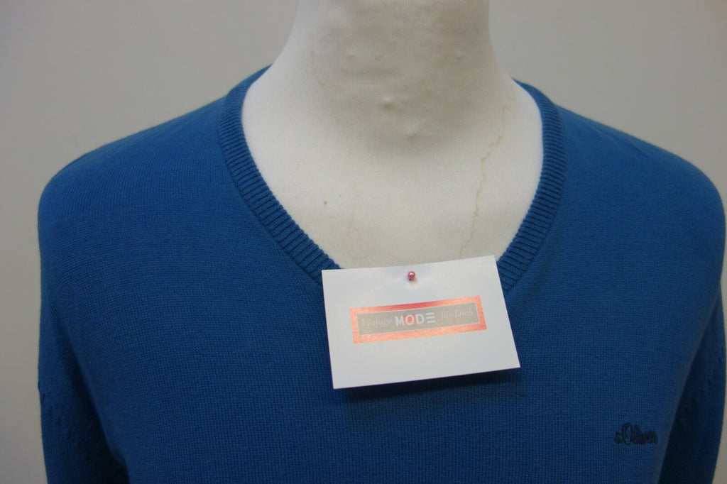 Herren Pullover von S Oliver Gr L 100% Baumwolle blau  e14841