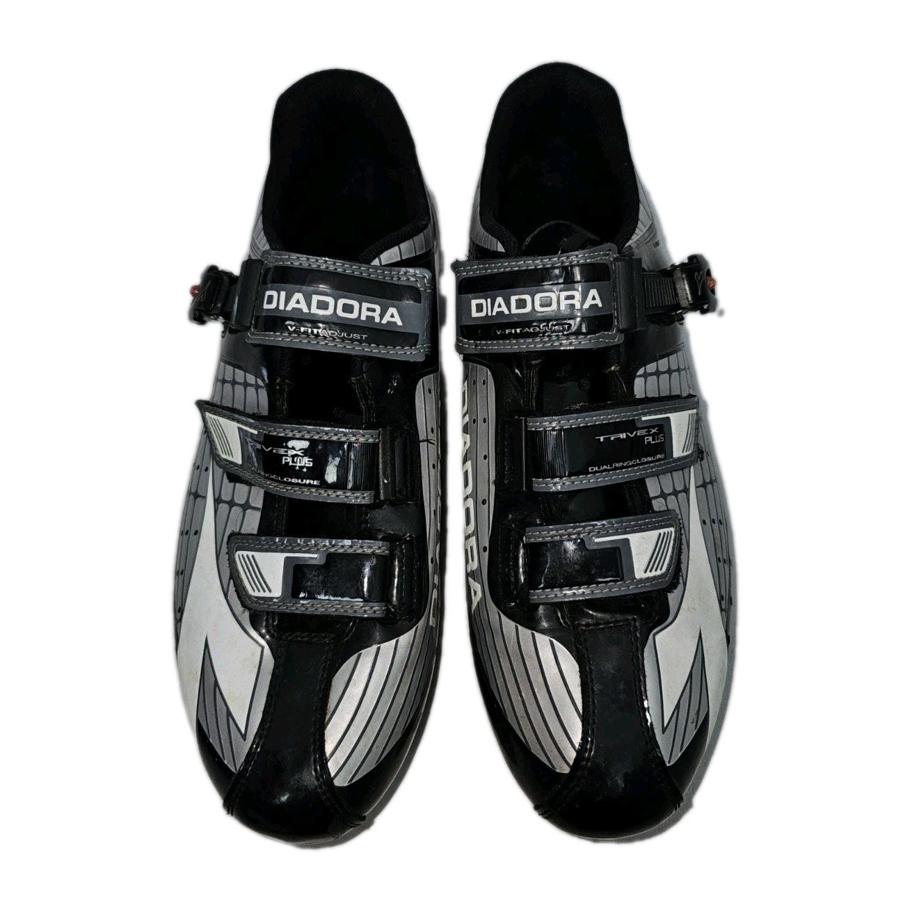 ES869 Herren Rennradschuhe von Diadora, Schwarz-Weiß, Gr. 451